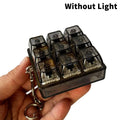 4 or 9-Key Fidget Keychain Toy | LED & Swappable Keycaps Fidget Keychain Toy PLUSH style 4