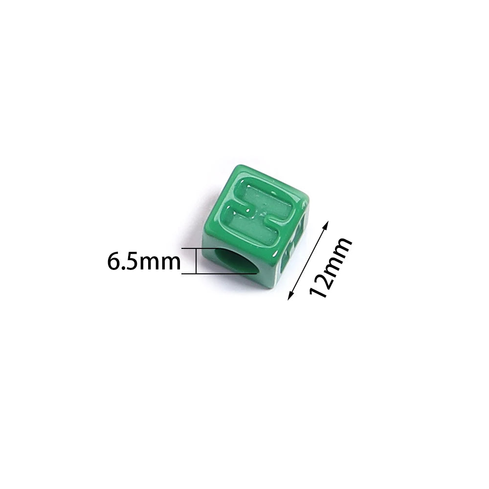 50pcs Colorful Alphabet Cube Acrylic Beads – DIY Jewelry Making Alphabet Craft Beads PLUSH