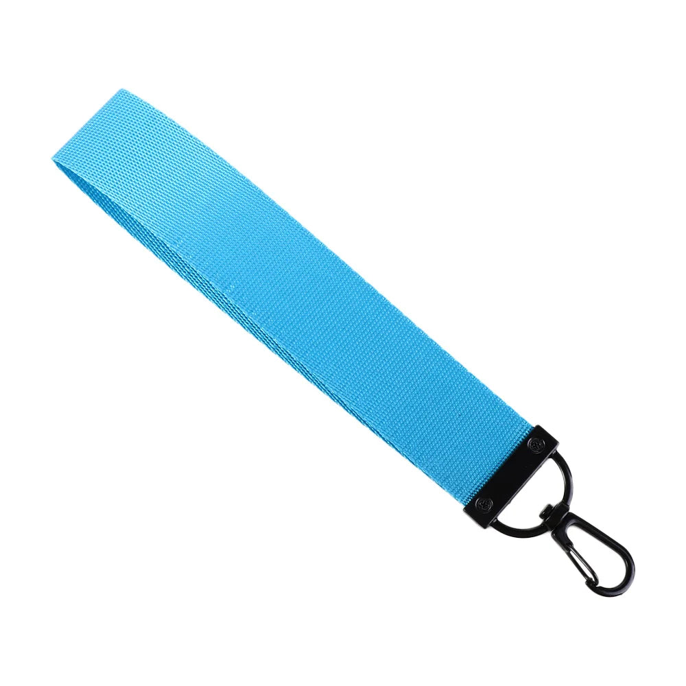 Solid Color Ribbon Lanyard Keychain – Bag Charm & Phone Strap Ribbon Keychain PLUSH blue