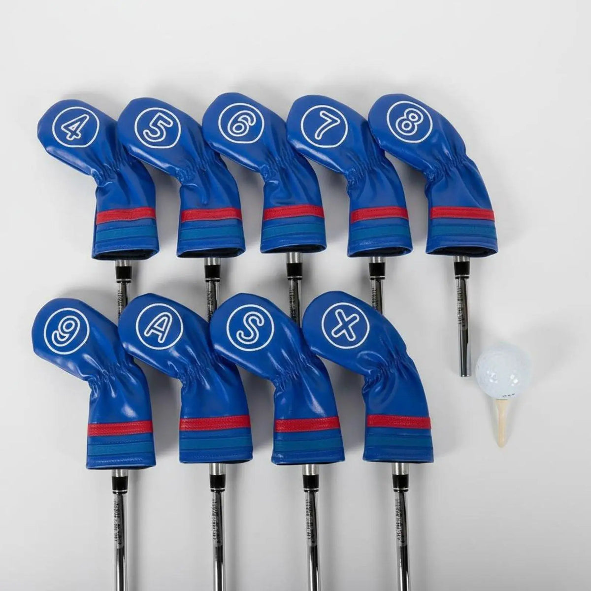 Golf Iron Head Covers Set – 10pc PU Leather Waterproof Embroidered Golf Iron Head Covers PLUSH