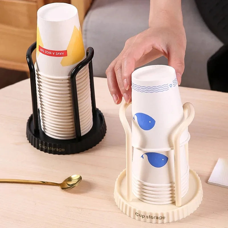 Desktop Disposable Paper Cup Holder & Storage Rack Cup Holder Rack PLUSH