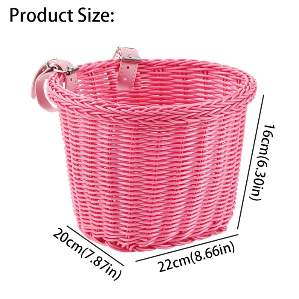 Waterproof Front Handlebar Bicycle Basket | Adjustable Straps Bicycle Handlebar Basket PLUSH Pink