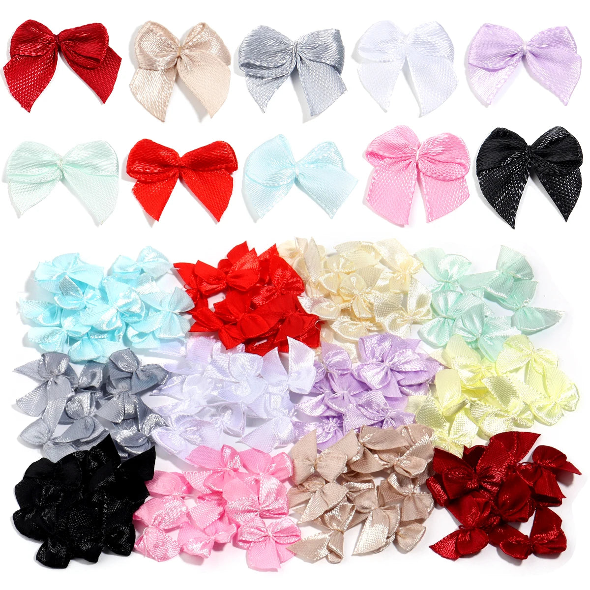 100pcs Mini Swallowtail Bowknots – DIY Jewelry & Hair Accessories DIY Craft Bows PLUSH