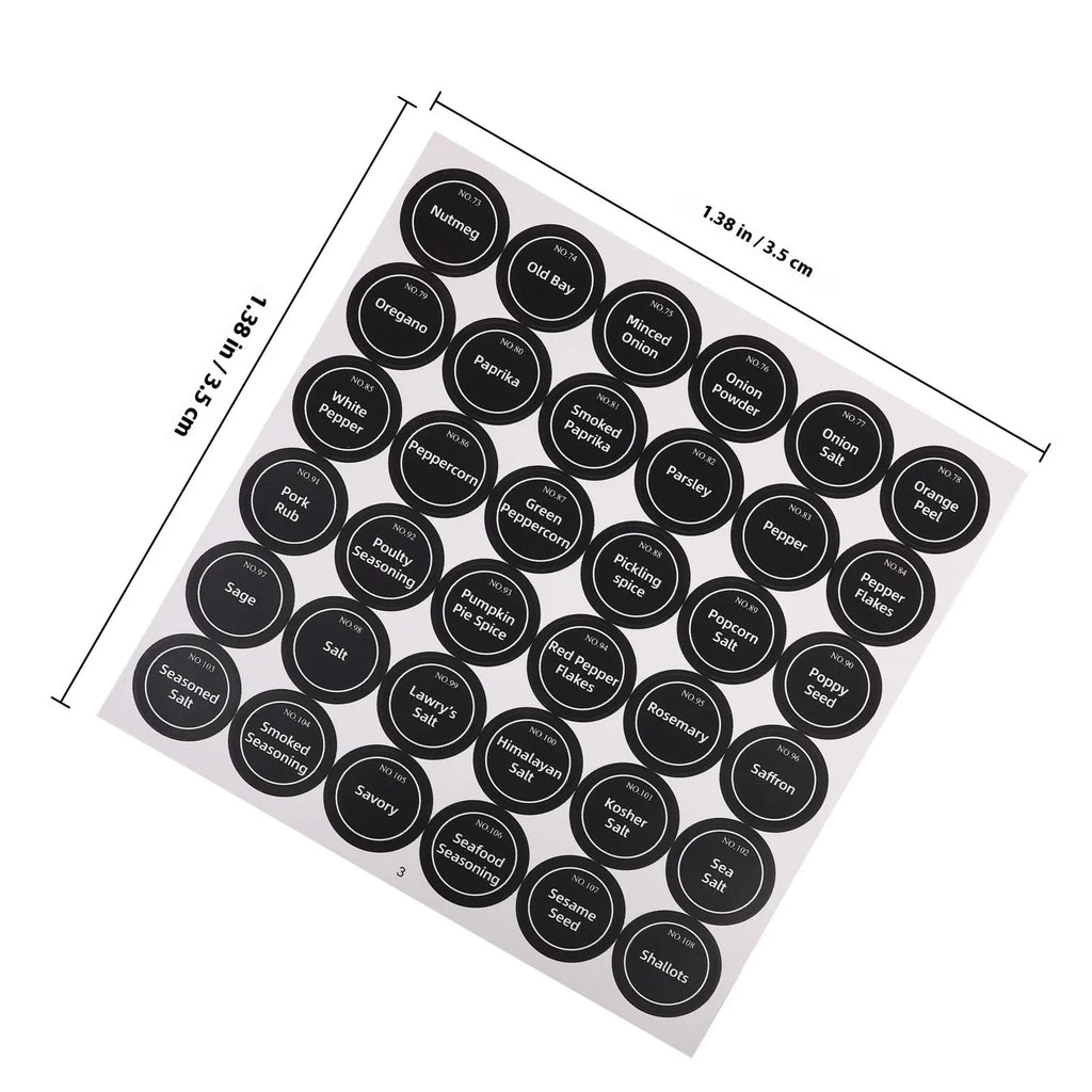 Chalkboard Labels for Spice Jars & Food Containers – 20 Sheets Kitchen Organization Labels PLUSH