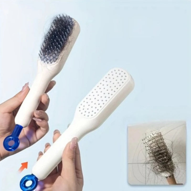 Self-Cleaning Anti-Static Massage Hair Comb | Retractable Brush Massage Hair Comb PLUSH