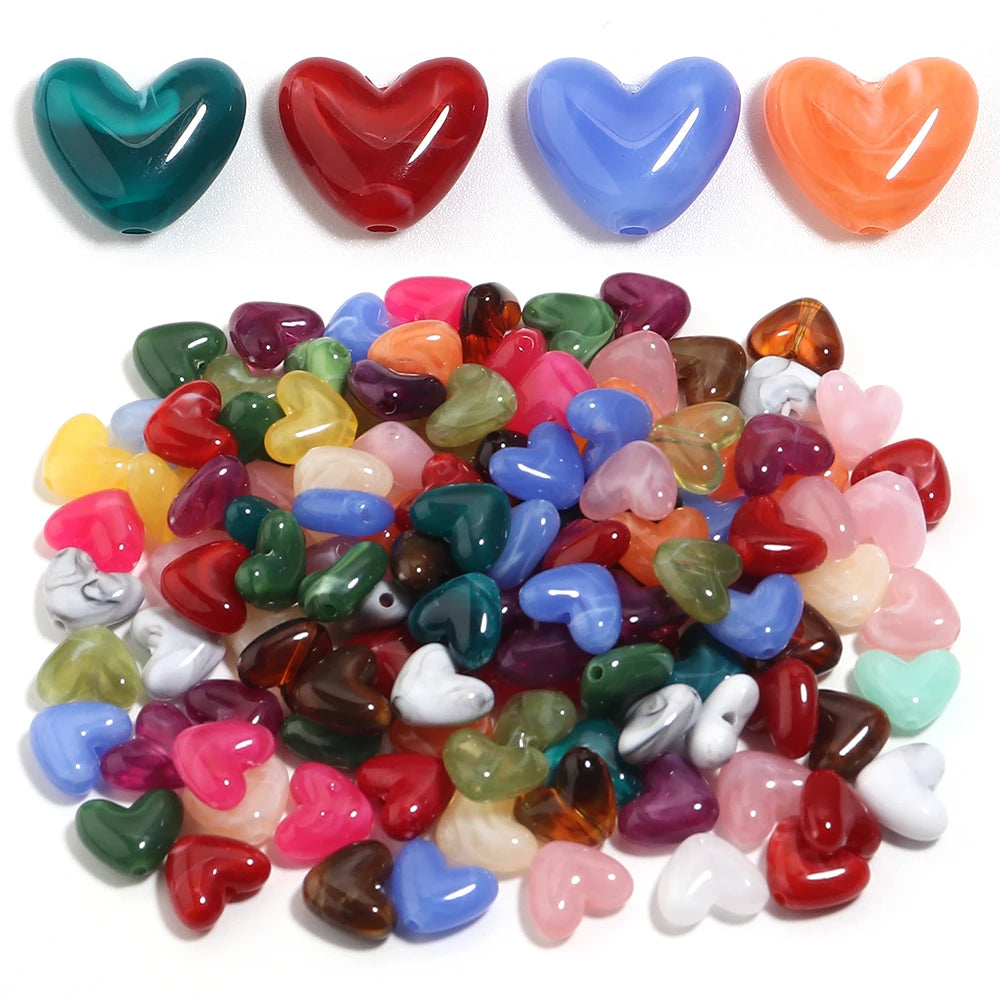 20pcs Two-Tone Heart Acrylic Spacer Beads – DIY Jewelry Making Acrylic Spacer Beads PLUSH