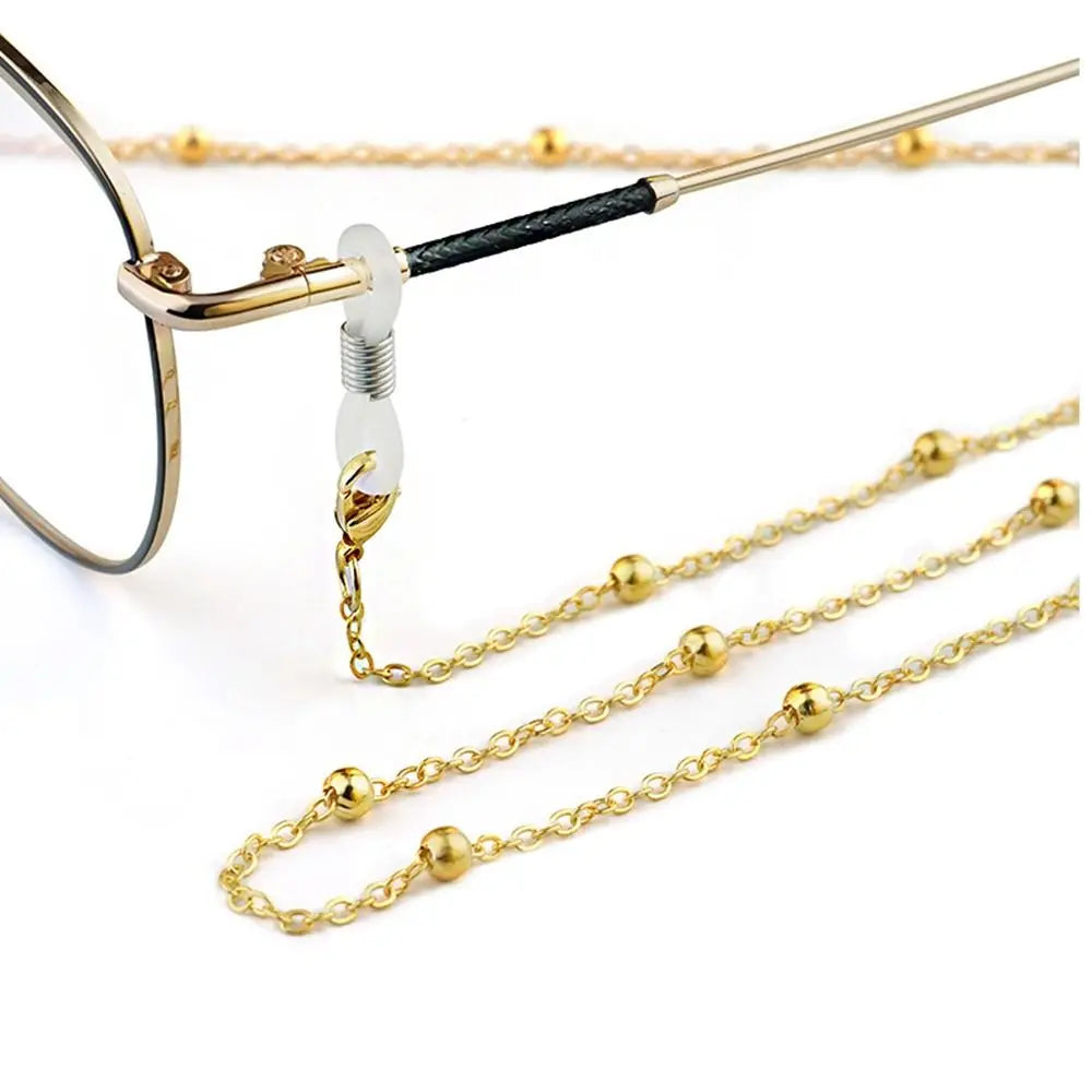 Metal Glasses Chain Sunglasses Lanyard – Unisex Bead Cord Glasses Chain Lanyard PLUSH