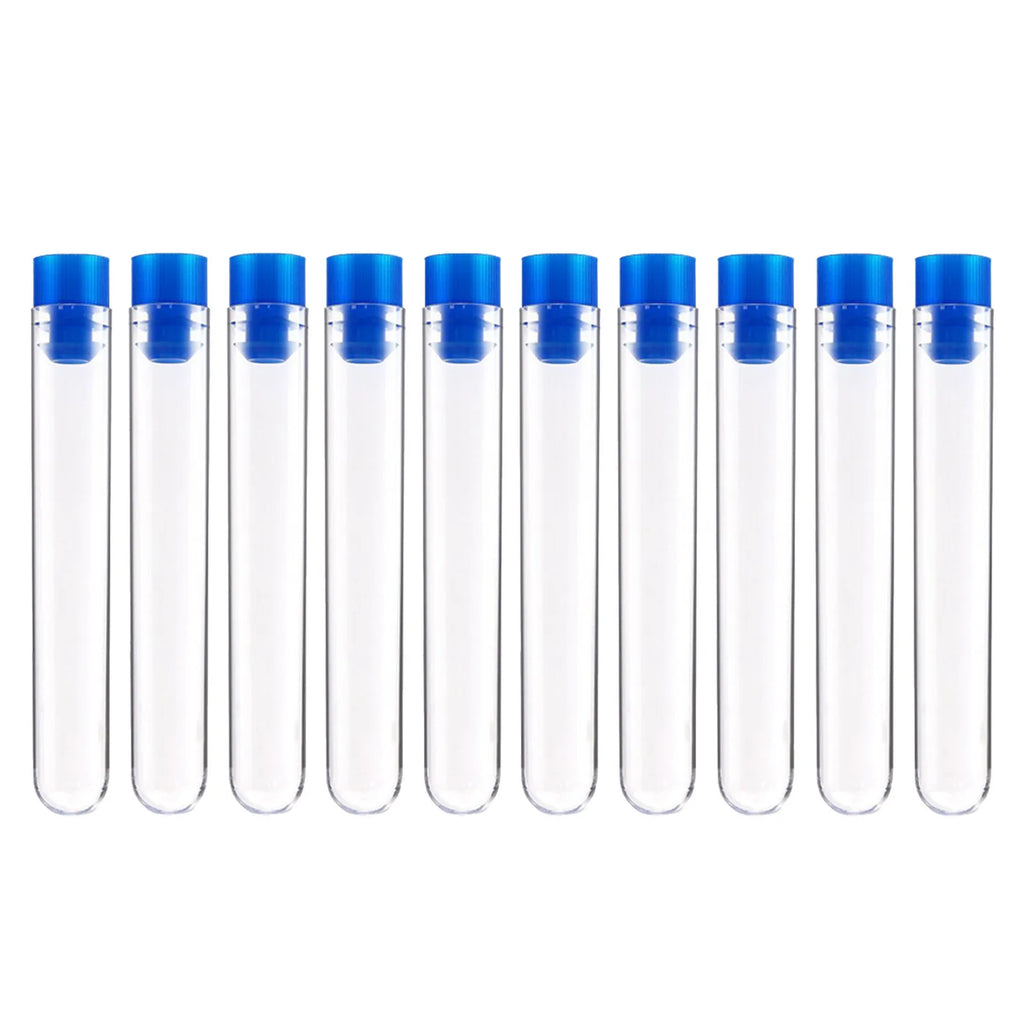 50pcs Clear Plastic Test Tubes with Lids – Lab Science Kit Lab Test Tubes PLUSH