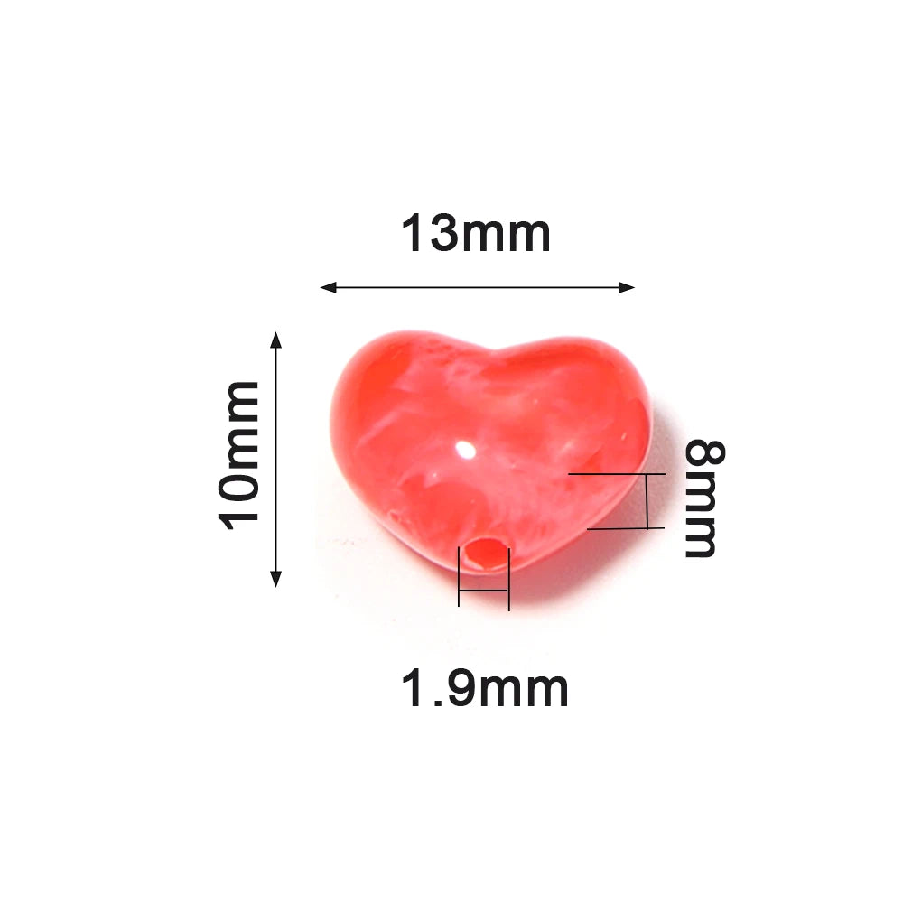 50pcs Two-Tone Heart Acrylic Spacer Beads – DIY Jewelry Acrylic Spacer Beads PLUSH