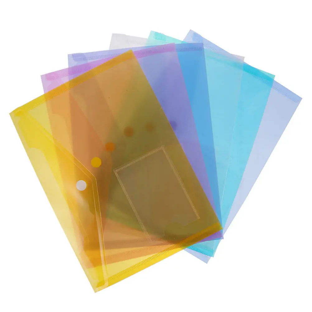 6-Pack A5 Document Folder Bags – Button Closure File Pouches Document Folder Bag PLUSH