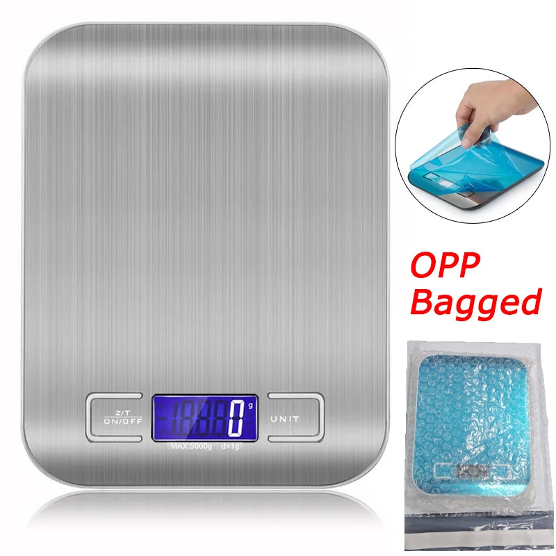 Digital Kitchen Scale 5kg LED Display | 1g Precision Digital Kitchen Scale PLUSH OPP Bagged 5Kg 1g