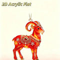 Acrylic Goat Christmas Tree Ornament – Animal Pendant Décor Christmas Tree Ornament PLUSH A1