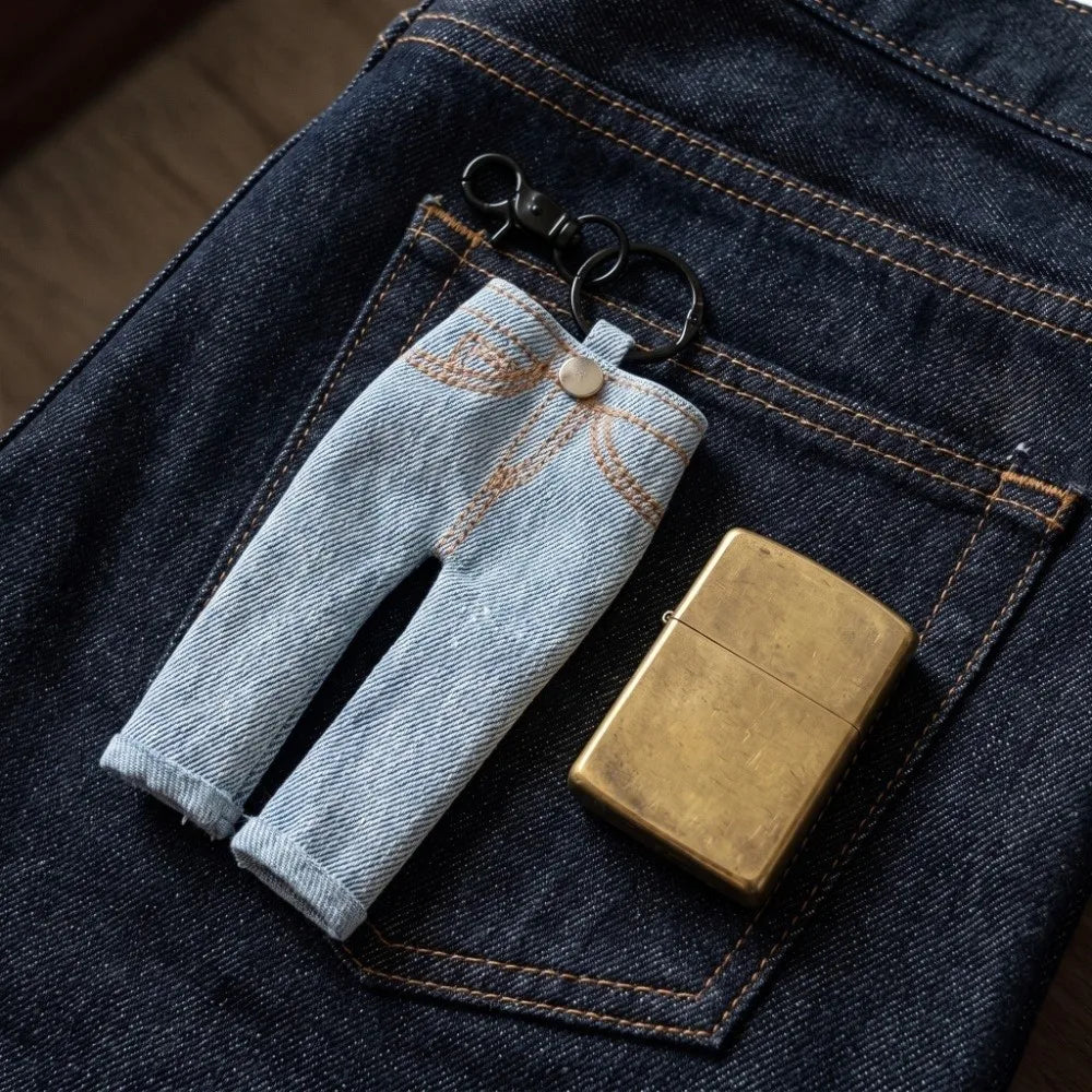 Mini Denim Pen Holder Keychain | Pencil Loop Keyring Pendant Pen Holder Keychain PLUSH