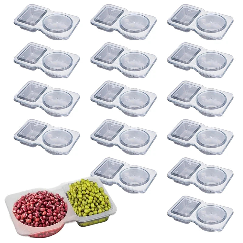 Double Compartment Seasoning Containers 15/25/35pcs – Travel Food Storage Containers PLUSH 15PCS