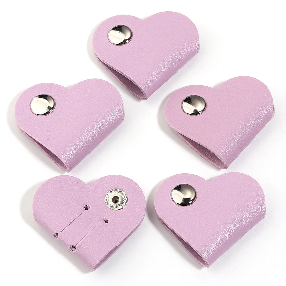5pcs Heart PVC Cable Clips – Cord & Wire Organizer Holder Cable Organizer Clips PLUSH purple