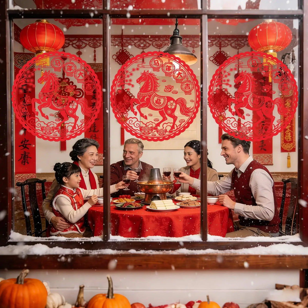 20pcs Chinese New Year Window Stickers – Reusable PVC Decals Window Cling Stickers PLUSH
