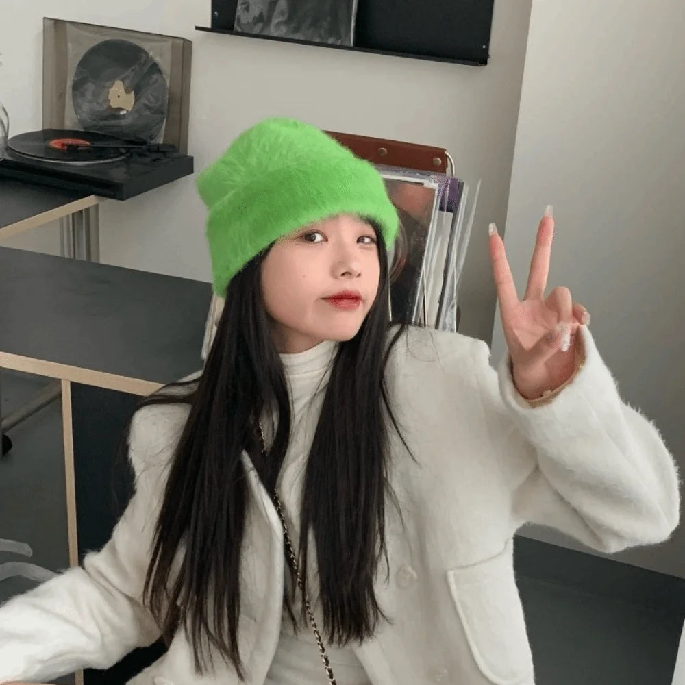 Women's Slouchy Knit Beanie Hat – Y2K Winter Thermal Skullcap Winter Knit Beanie PLUSH