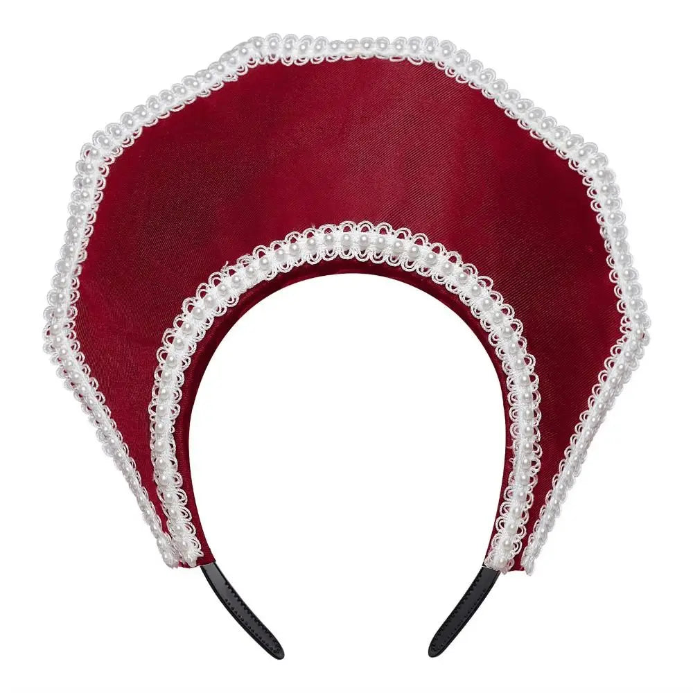 Velvet Crown Headband Faux Pearl Baroque Hair Hoop for Women Crown Hair Headband PLUSH