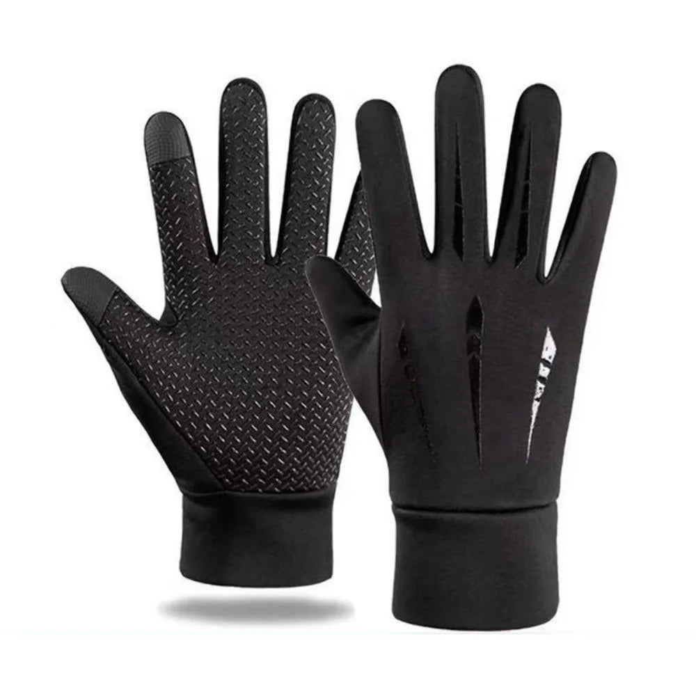 Winter Cycling Gloves – Waterproof Thermal Full Finger Cycling Gloves PLUSH Black Full Finger