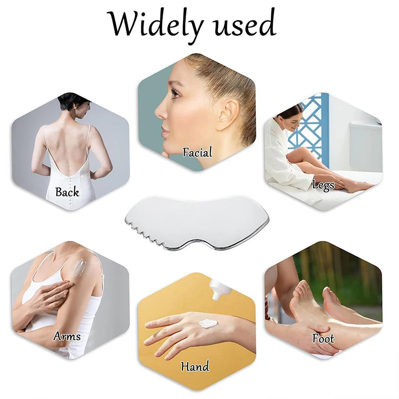 Stainless Steel Gua Sha Board – Facial & Body Massager Gua Sha Massager PLUSH