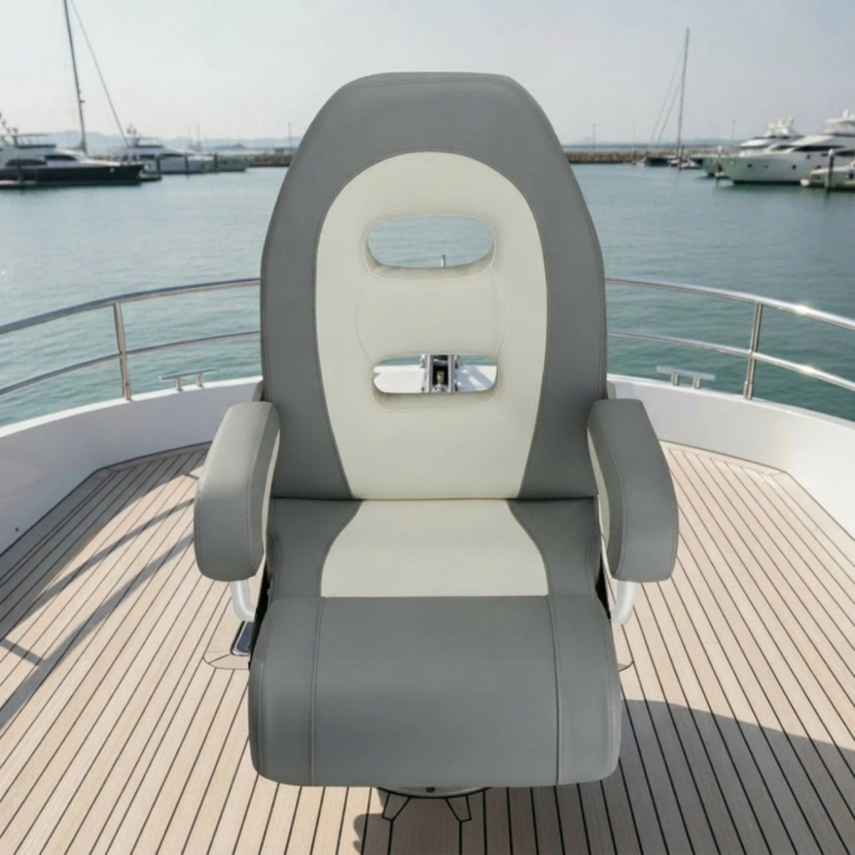 Marine Helm Seat – Heavy-Duty Captain's Chair with Armrests Marine Captain's Chair PLUSH