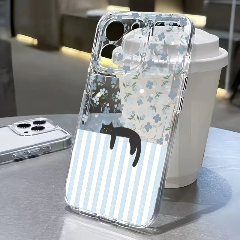 Striped Black Cat iPhone Case – Shockproof Transparent Cover Phone Case PLUSH -2 iPhone Air