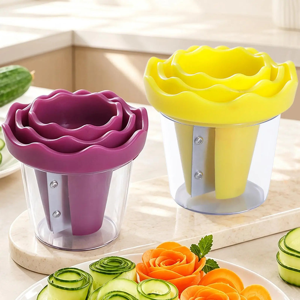Spiral Vegetable Cutter Flower Slicer & Grater Kitchen Tool Spiral Vegetable Slicer PLUSH