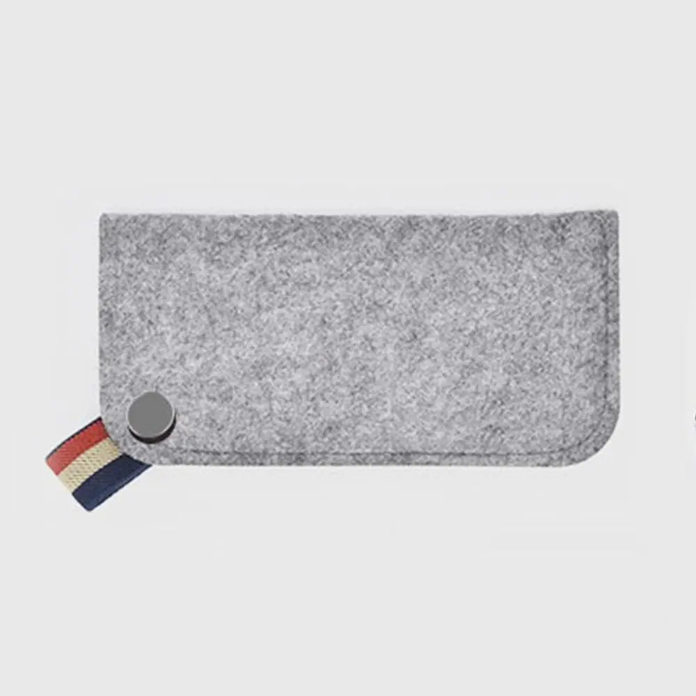 Soft Felt Glasses Bag – Portable Sunglasses Storage Pouch Glasses Storage Bag PLUSH light grey