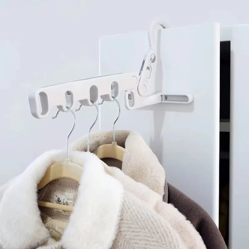 Portable Foldable Travel Hanger | 5-Hole Clothes Drying Rack Foldable Travel Hanger PLUSH