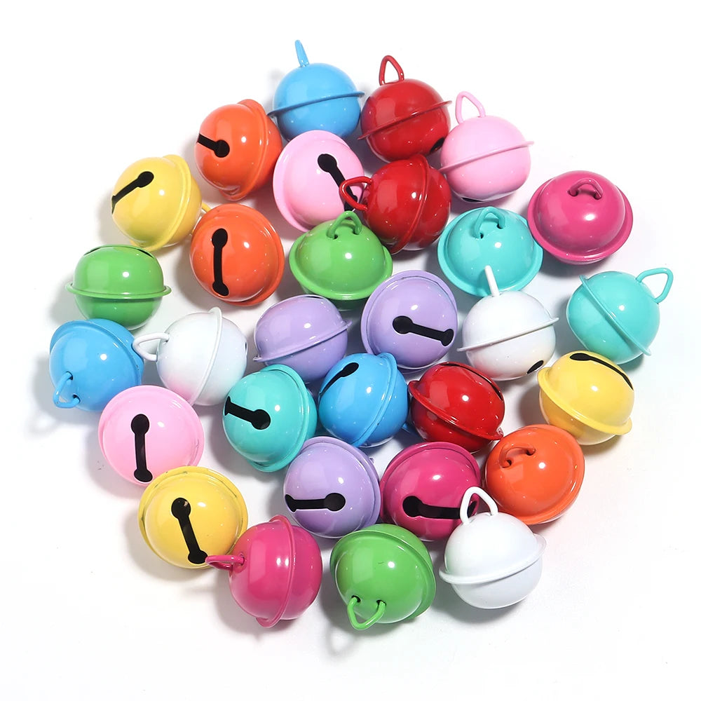 30–60pcs Candy Color Metal Jingle Bells for DIY Jewelry & Décor Jewelry Craft Bells PLUSH Mixed 22mm 60pcs