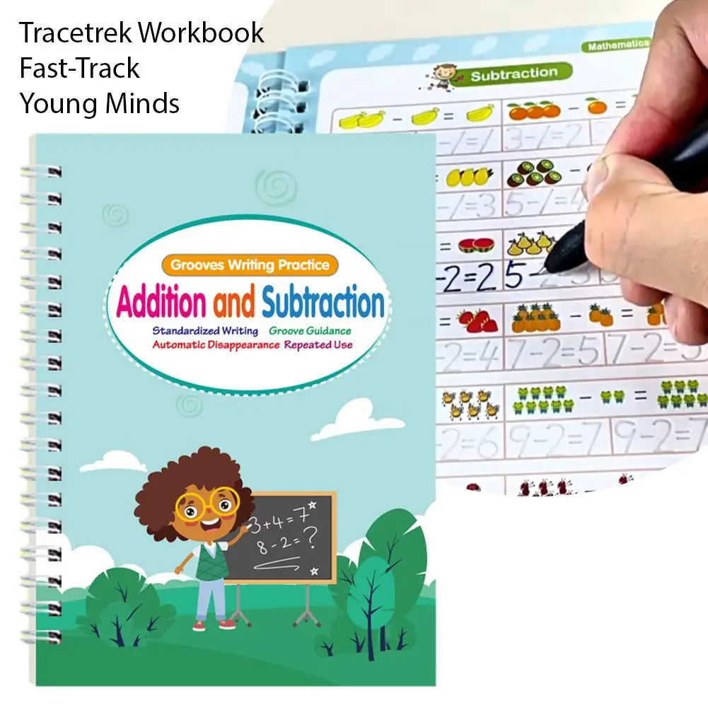 4-in-1 Magic Practice Copybook Set for Kids Ages 3–6 Kids Writing Workbook PLUSH