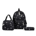 3-Piece Large Capacity Backpack Set – College & Travel Daypack Backpack Set PLUSH Black