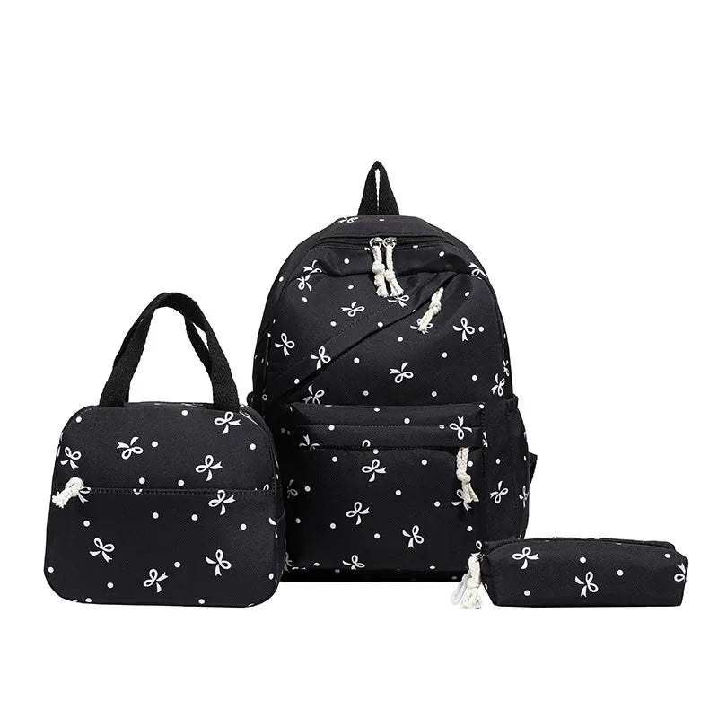 3-Piece Large Capacity Backpack Set – College & Travel Daypack Backpack Set PLUSH Black