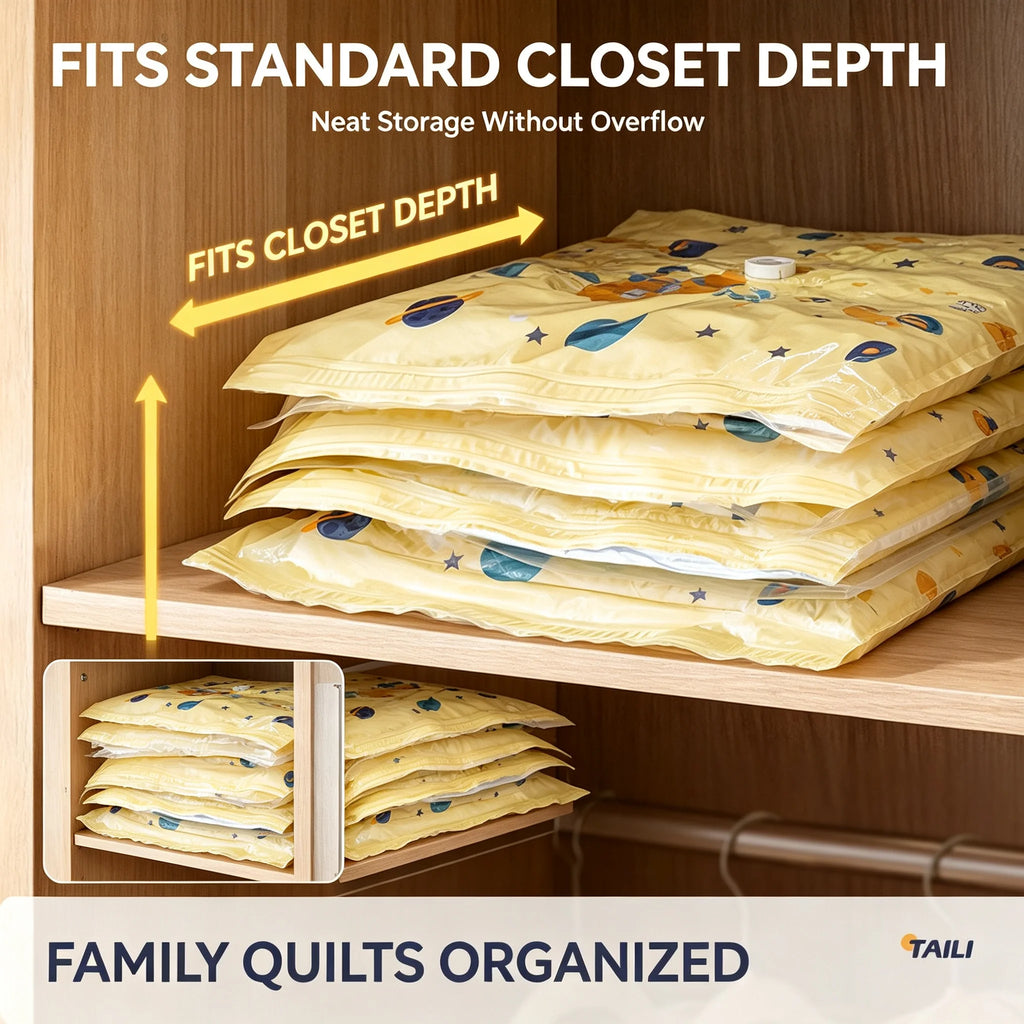 TAILI Vacuum Storage Bags – No-Pump Compression Bags Vacuum Storage Bags PLUSH