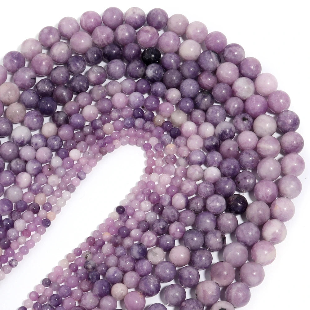 Purple Lilac Natural Stone Spacer Beads 4–12mm | DIY Jewelry Stone Spacer Beads PLUSH