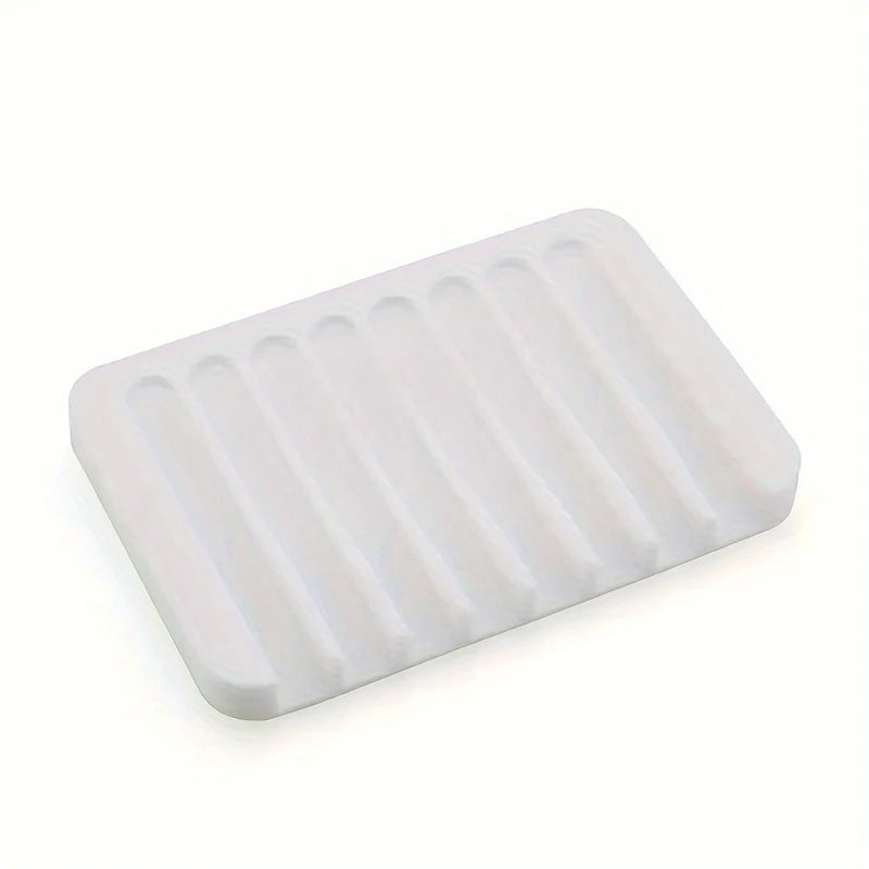 Silicone Square Soap Holder with Drainage – No Drilling Soap Dish Holder PLUSH