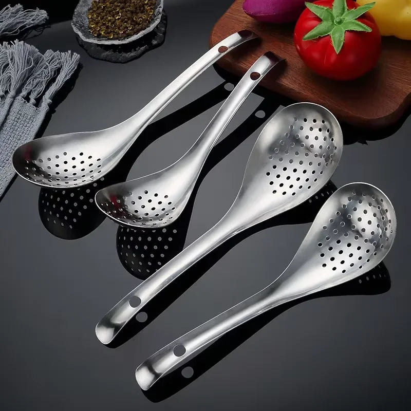 304 Stainless Steel Skimmer Spoon – Perforated Strainer Ladle Kitchen Strainer Skimmer PLUSH