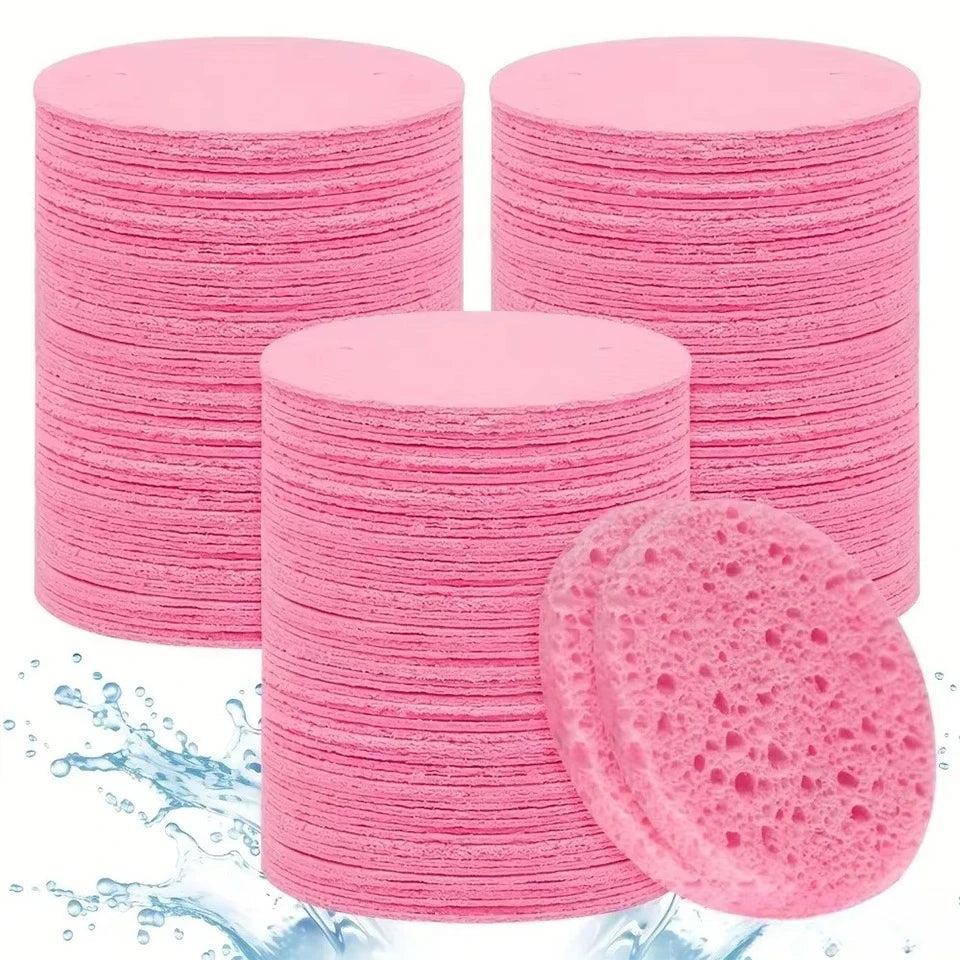 Reusable Round Facial Cleansing Sponges 10/20pcs – Pink Facial Cleansing Sponges PLUSH