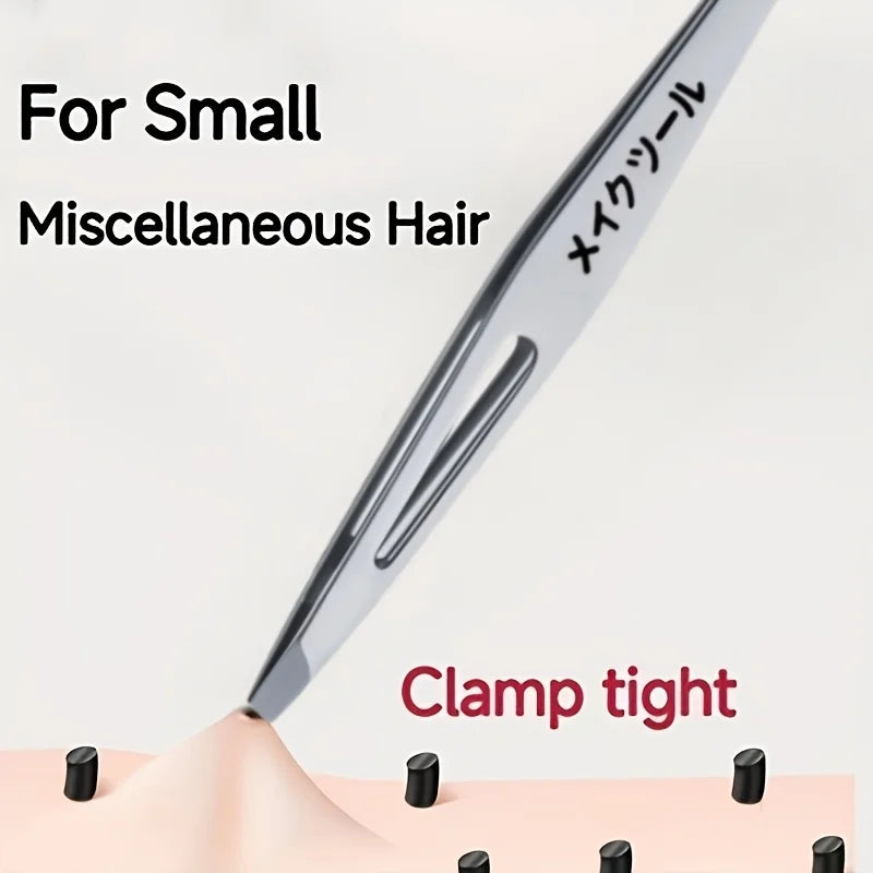Stainless Steel Slant Tip Eyebrow Tweezers | Facial Grooming Eyebrow Tweezers PLUSH