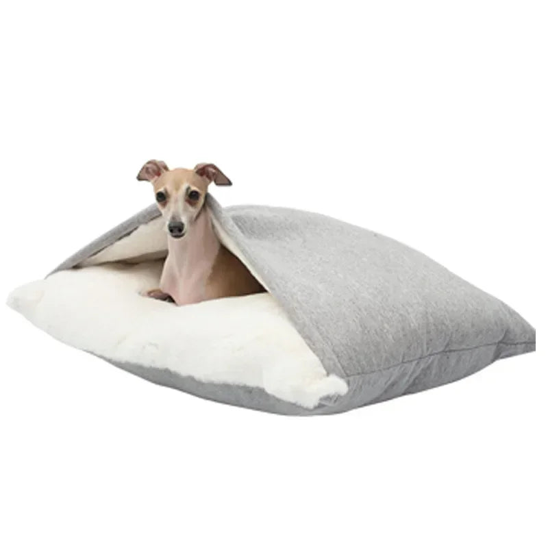 Washable Plush Pet Bed – Warm Dog & Cat Sofa Cushion Pet Bed PLUSH Plush Grey L-75x60cm