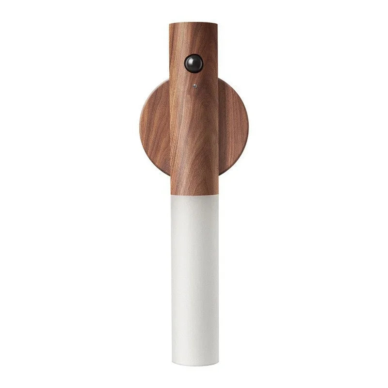 Wooden Motion Sensor Night Light – Rechargeable Magnetic Wall Lamp Motion Sensor Night Light PLUSH brown