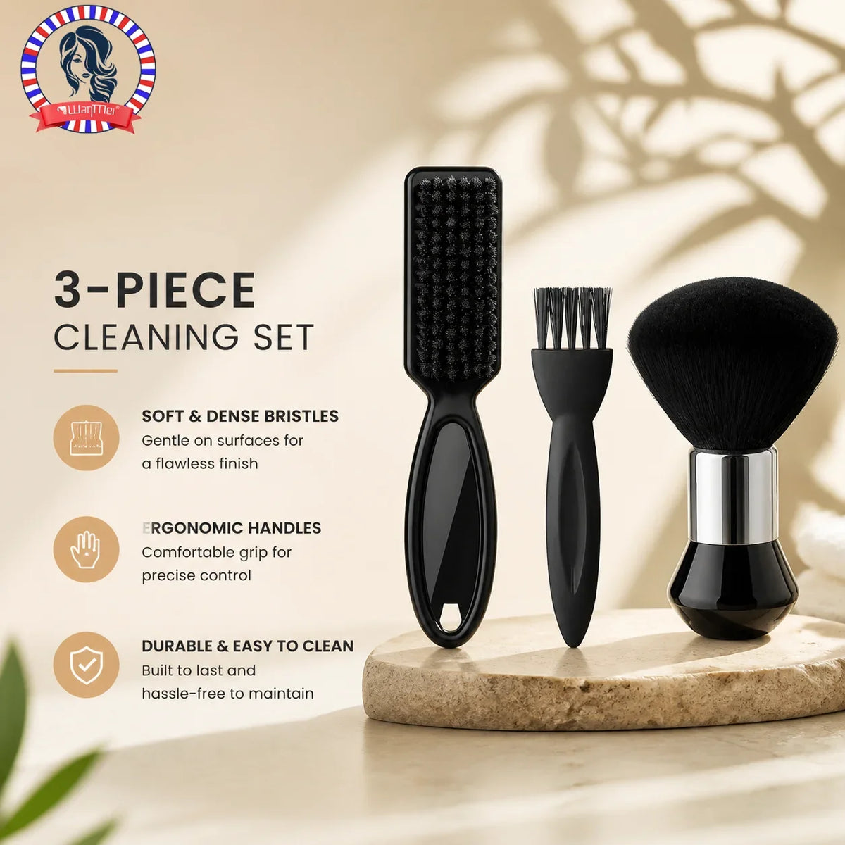 Neck Dust Removal Brush Set – Soft Nylon Clipper Cleaner Clipper Cleaning Brush PLUSH