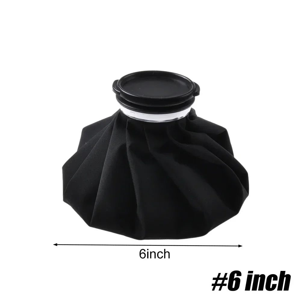 Reusable Ice Bag Hot & Cold Compress 6" 9" 11" – Knee & Head Hot Cold Ice Bag PLUSH Black-6inch