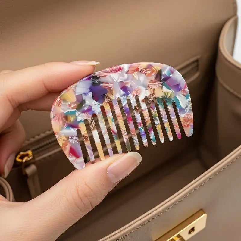 Retro Marble Acetate Hair Comb | Portable Scalp Styling Comb Hair Styling Comb PLUSH