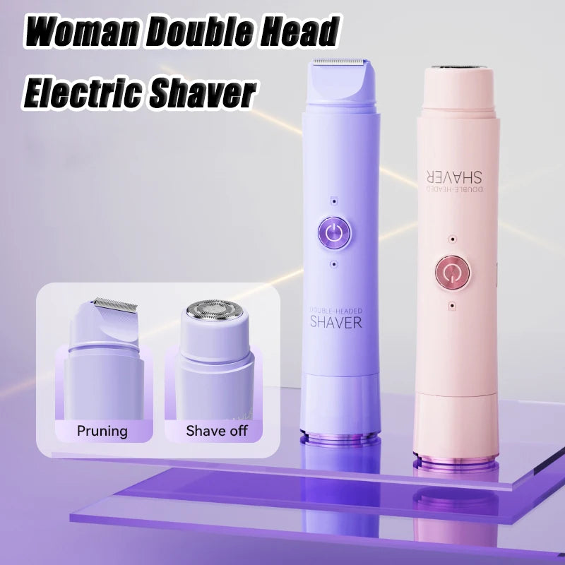 Women's Dual Head Electric Shaver – USB Rechargeable Trimmer Electric Hair Shaver PLUSH