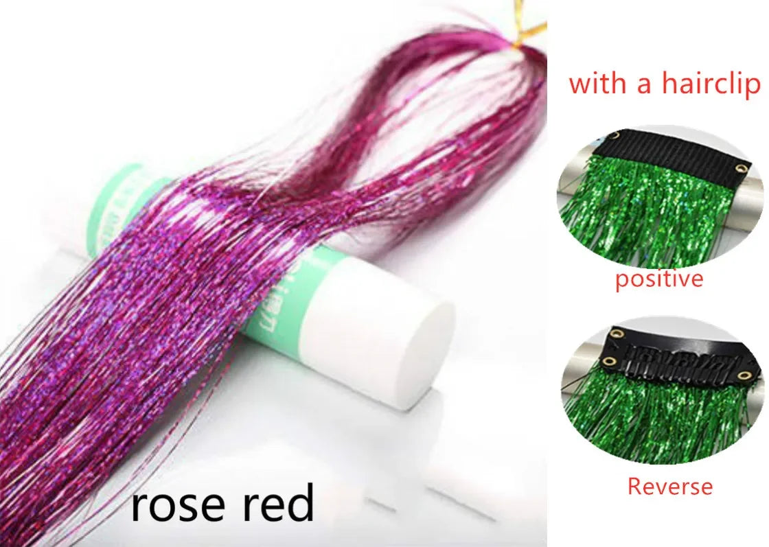 Sparkle Hair Tinsel Extensions 100cm – Colorful Braiding Dazzles