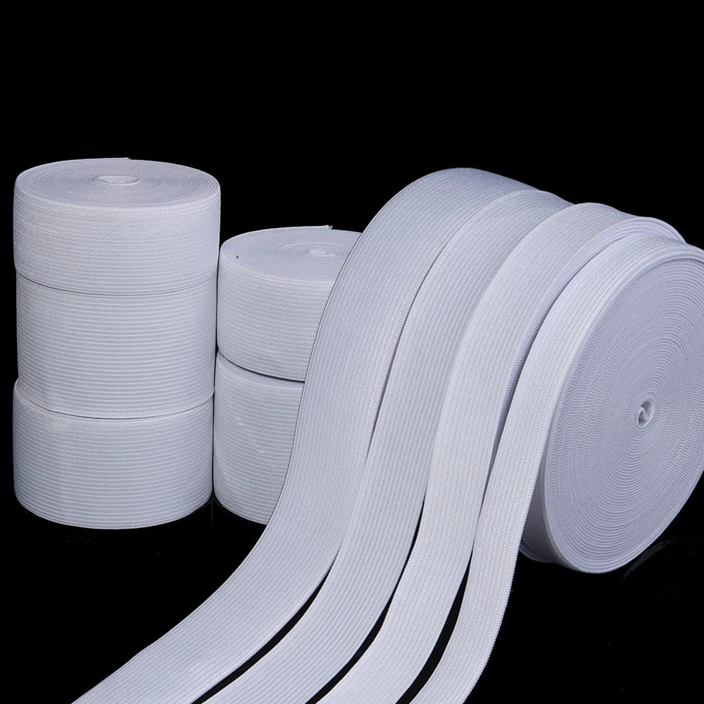 White Elastic Band 15–60mm | DIY Waistband Sewing 5–10 Yards Sewing Elastic Band PLUSH
