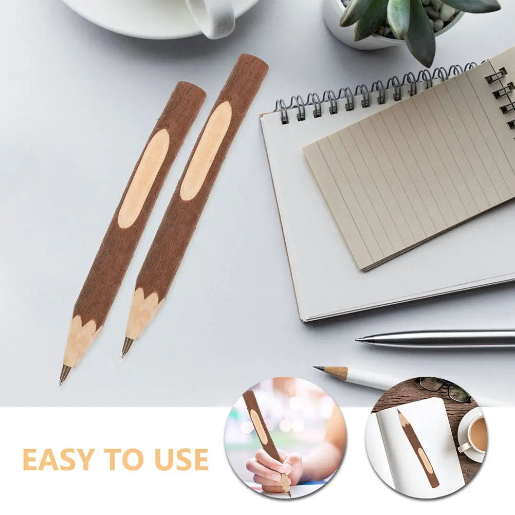 12pcs Wood Ballpoint Pens Natural Grain Black Ink | Bulk Set Wood Ballpoint Pens PLUSH