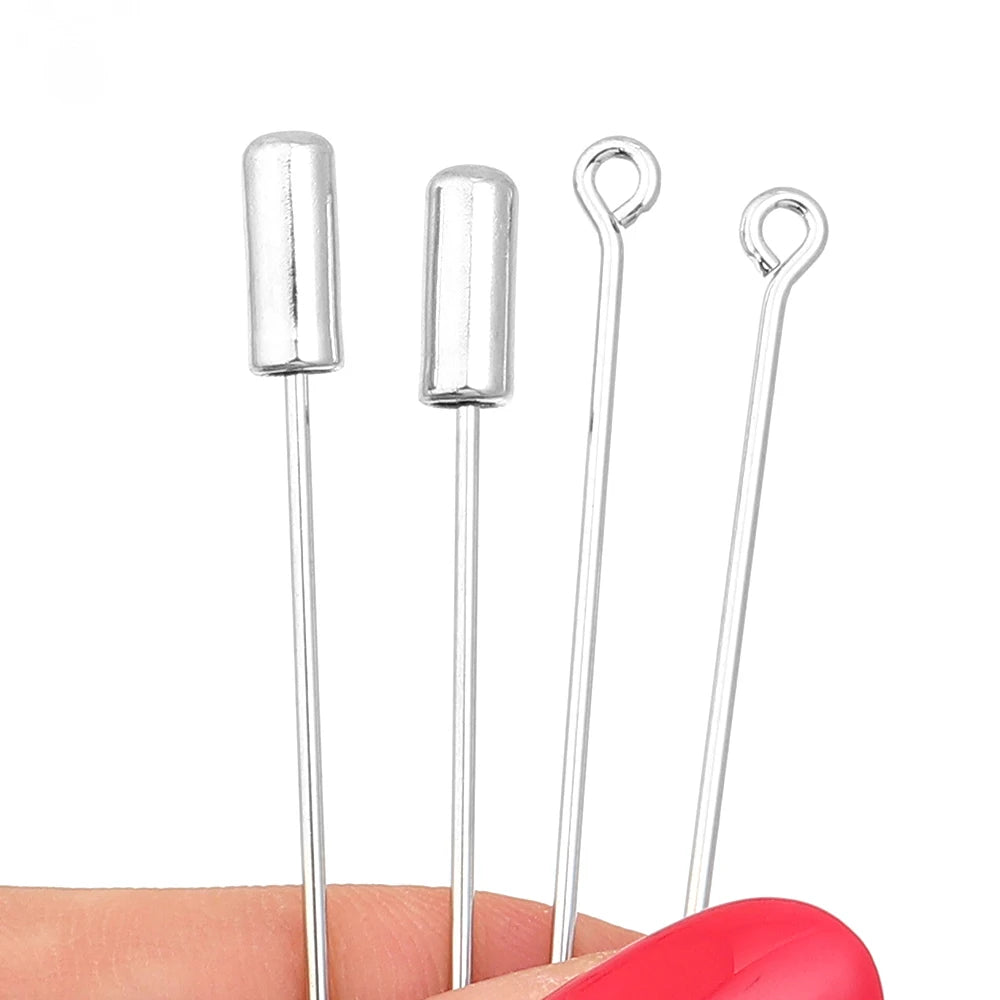 10pcs Rhodium Head Pins & Eye Pins 50/90mm – DIY Jewelry Jewelry Head Pins PLUSH
