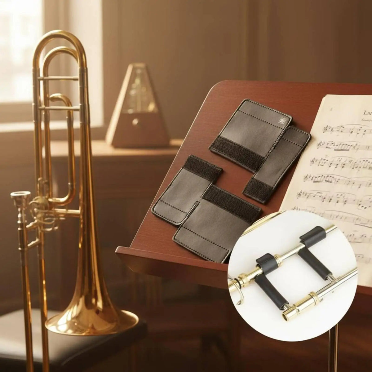 Trombone Leather Slide Grip – Sweat-Absorbent & Anti-Slip Trombone Slide Grip PLUSH